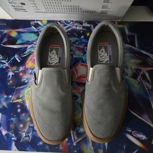 Vans Skateboarding Slip On Women Size 8.5 Grey Gum Popcush New 022026
